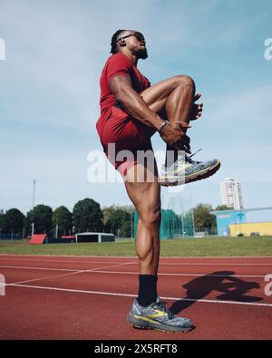 Mile End, Royaume-Uni. 10 mai 2024. Chris Royster des États-Unis lors de l’entraînement en préparation des essais olympiques américains de 2024. Crédit : George Tewkesbury/Alamy Live News Banque D'Images