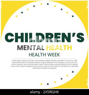 Modèle National mental week pour enfants Illustration de Vecteur