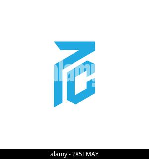 vecteur de logo géométrique simple dimensionnel de pc lettre Illustration de Vecteur