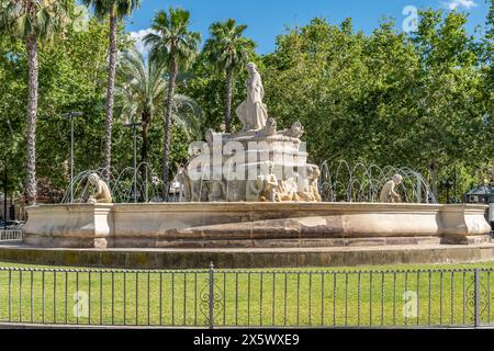 Fontaine Hispalis dans le centre historique de Séville, Espagne Banque D'Images