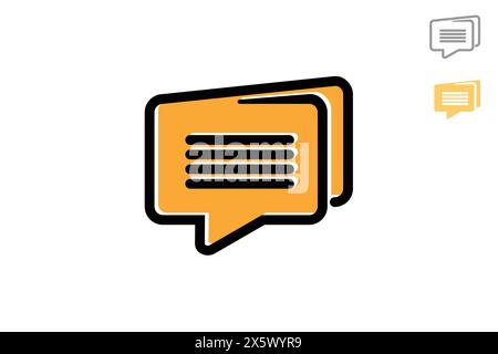 Icône de bulle de parole, illustration vectorielle. Style artistique à lignes plates. Logo de document de dossier créatif et moderne avec concept de conception de bulle de chat. Illustration de Vecteur