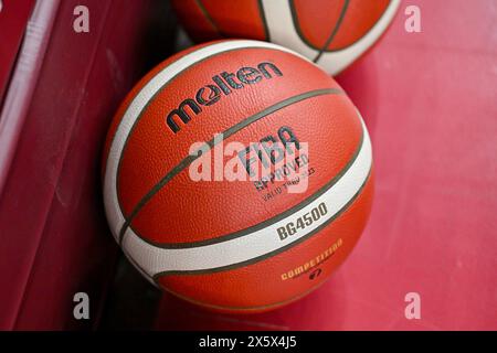 Mestre, Italie. 11 mai 2024. Ballon officiel de la LBA 2023/24 pendant les éliminatoires - Umana Reyer Venezia vs UNAHOTELS Reggio Emilia, match italien de basket-ball Serie A à Mestre, Italie, 11 mai 2024 crédit : Agence photo indépendante/Alamy Live News Banque D'Images