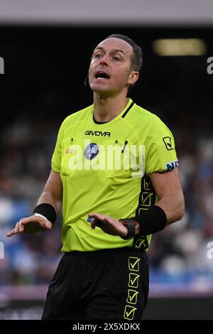 Naples, Italie. 11 mai 2024. Arbitre Luca Pairetto lors de la 36e journée du Championnat de Serie A entre S.S.C Napoli vs Bologna F.C., le 11 mai 2024 au Diego Armando Maradona Stadium, Naples, Italie. Crédit : Agence photo indépendante/Alamy Live News Banque D'Images