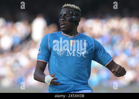 Naples, Italie, 11 mai 2024. Naples, Italie, 11 mai,2024 Victor Osimen de la SSC Napoli regarde lors du match de série A entre SSC Napoli vs Bologne FC crédit:Agostino Gemito/ Alamy Live News Banque D'Images