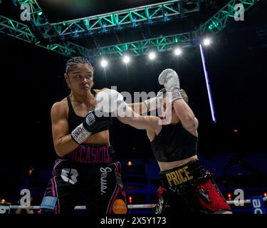 CARDIFF, ROYAUME-UNI. 11 mai 2024. Jessica McCaskill v Lauren Price MBE boxing match Fight for the WBA, IBO & Ring Magazine World Welterweight Titles le 11 mai 2024 dans l'Utilita Arena Cardiff Credit : Sashshots/Alamy Live News Banque D'Images