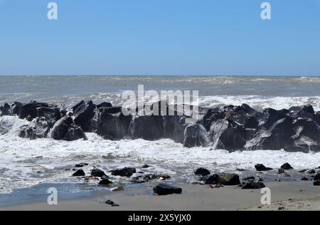 Lido di Ostia - Scogliera della Spiaggia Grigia Banque D'Images