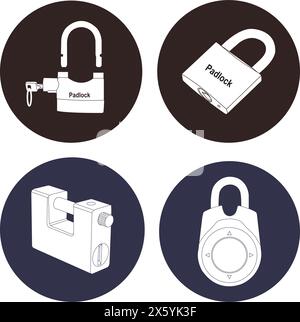 Conception d'illustration vectorielle d'icône de cadenas Illustration de Vecteur