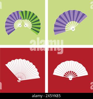 Conception de symbole d'illustration vectorielle d'icône de ventilateur de main Illustration de Vecteur