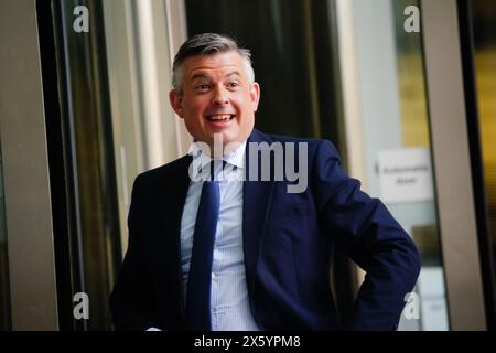 Le général de payeurs fantômes Jonathan Ashworth arrive à la BBC Broadcasting House à Londres, pour apparaître dans le programme d'actualité de BBC One, dimanche avec Laura Kuenssberg. Date de la photo : dimanche 12 mai 2024. Banque D'Images