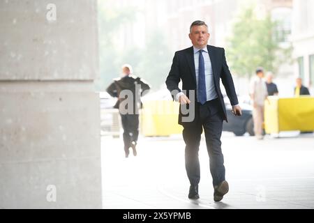 Le général de payeurs fantômes Jonathan Ashworth arrive à la BBC Broadcasting House à Londres, pour apparaître dans le programme d'actualité de BBC One, dimanche avec Laura Kuenssberg. Date de la photo : dimanche 12 mai 2024. Banque D'Images