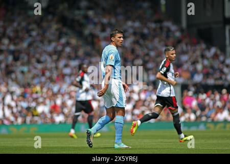 Londres, Royaume-Uni. 11 mai 2024. Londres, 11 mai 2024 : Rodri de Manchester City lors du match de premier League entre Fulham et Manchester City au Craven Cottage le 11 mai 2024 à Londres, Angleterre. (Pedro Soares/SPP) crédit : photo de presse SPP Sport. /Alamy Live News Banque D'Images