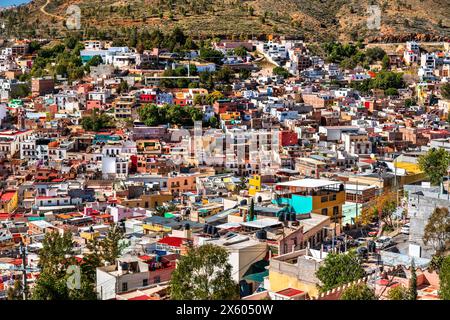 Vue de Zacatecas depuis Bufa Hill, patrimoine de l'UNESCO au Mexique Banque D'Images