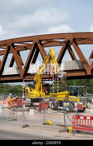 Pont de remplacement SAS13 sur la ligne de fret Stechford-Aston, Birmingham, Royaume-Uni Banque D'Images