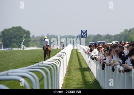 Ascot, Berkshire, Royaume-Uni. 11 mai 2024. Les amateurs de course apprécient le Peroni Nastro Azzurro Victoria Cup Raceday à Ascot Racecourse dans le Berkshire. Crédit : Maureen McLean/Alamy Live News Banque D'Images