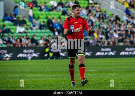 Melbourne, Australie. 12 mai 2024. Melbourne Victory v Melbourne City - 2024 Isuzu UTE A-League finale masculine série - demi finale 1 - AAMI Park. Match officiel Adam Kersey lors de la demi-finale masculine de A-League 2024 entre Melbourne Victory FC et Wellington Phoenix FC. Crédit photo : James Forrester/Alamy Live News Banque D'Images