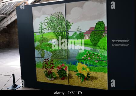 Peintures de David Hockney, Une année en Normandie, 2024, Salts Mill, West Yorkshire Banque D'Images