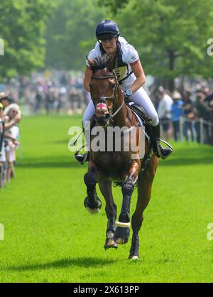 Badminton Horse Trials Cross Country - Gloucestershire, Royaume-Uni. 11 mai 2024. Bubby Upton on Cola pendant le Cross County à Badminton. Crédit photo : Mark pain / Alamy Live News Banque D'Images