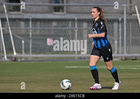 Aalter, Belgique. 11 mai 2024. Sterre Gielen (14 ans) du Club YLA photographiée lors d'un match de football féminin entre le Club Brugge Dames YLA et les KRC Genk Ladies le 8ème jour de match en play-off 1 de la saison 2023 - 2024 de la Super League belge des femmes du loto, le samedi 11 mai 2024 à Aalter, BELGIQUE . Crédit : Sportpix/Alamy Live News Banque D'Images