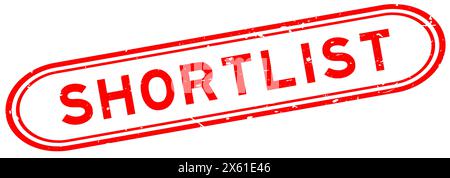 Grunge rouge Shortlist mot Rubber Seal timbre sur fond blanc Illustration de Vecteur