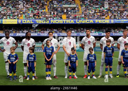 Vérone, Italie. 12 mai 2024. Alignement lors du match de football Serie A entre les Hellas Vérone et Torino au stade Marcantonio Bentegodi, au nord de l'est de l'Italie - dimanche 12 mai 2024. Sport - Soccer (photo de Paola Garbuioi/Lapresse) crédit : LaPresse/Alamy Live News Banque D'Images