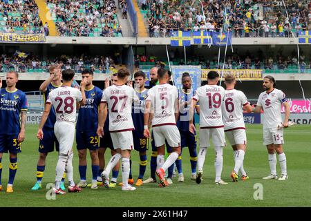 Vérone, Italie. 12 mai 2024. Alignement lors du match de football Serie A entre les Hellas Vérone et Torino au stade Marcantonio Bentegodi, au nord de l'est de l'Italie - dimanche 12 mai 2024. Sport - Soccer (photo de Paola Garbuioi/Lapresse) crédit : LaPresse/Alamy Live News Banque D'Images