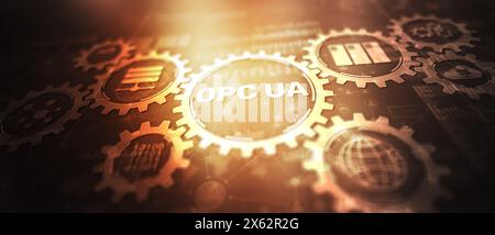 Communications sur plate-forme ouverte. Concept d'interface d'automatisation OPC. Banque D'Images
