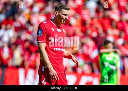 Lodz, Pologne. 12 mai 2024. Mateusz Zyro de Widzew vu lors du match de la Ligue PKO Ekstraklasa entre Widzew Lodz et Zaglebie Lubin au stade municipal de Widzew Lodz. Crédit : Mikołaj Barbanell/Alamy Live News crédit : Mikołaj Barbanell/Alamy Live News Banque D'Images