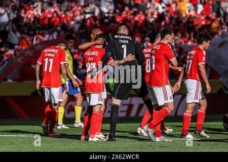 Lisbonne, Portugal . 12 mai 2024. Estoril, Portugal, 12 mai 2024 : Rafa Silva (27 SL Benfica) en action célébrant son but lors du match de Betclic Liga Portugal entre SL Benfica contre FC Arouca à l'Estadio da Luz, Lisbonne, Portugal (João Bravo /SPP) crédit : SPP Sport Press photo. /Alamy Live News Banque D'Images