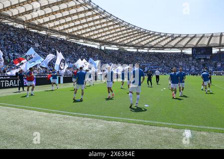 Roma, Italie. 12 mai 2024. Stadio Olimpico, Roma, Italie - les joueurs du Lazio s'échauffent avant le coup d'envoi. Pendant le match de Serie A Football, Lazio vs Empoli, 12 mai 2024 (photo de Roberto Ramaccia/Sipa USA) crédit : Sipa USA/Alamy Live News Banque D'Images