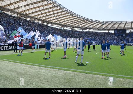 Roma, Italie. 12 mai 2024, Stadio Olimpico, Roma, Italie ; Serie A Football; Lazio contre Empoli ; les joueurs de Lazio s'échauffent avant le coup d'envoi. Crédit : Roberto Ramaccia/Alamy Live News Banque D'Images