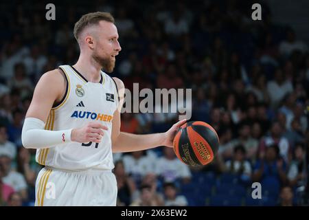 Dzanan Musa joueur du Real Madrid lors du match entre le Real Madrid et Baskonia - Liga Endesa au Wizink Center le 12 mai 2024 à Madrid, Espagne Banque D'Images