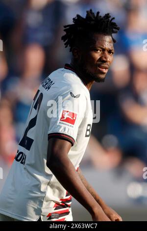 Bochum, Deutschland, 1. Fussball Bundesliga 33. Spieltag VFL Bochum : Bayer 04 Leverkusen 0:5 12. 05. 2024 im Vonovia Ruhrstadion in Bochum Edmond TAPSOBA (LEV) Foto : Norbert Schmidt, Duesseldorf Banque D'Images