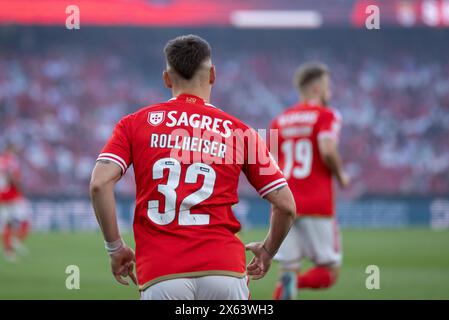 Lisbonne, Portugal. 12 mai 2024. 12 mai 2024. Lisbonne, Portugal. L'attaquant de Benfica de l'Argentine Benjamin Rollheiser (32) en action lors du match de la Journée 33 de Liga Portugal Betclic, SL Benfica 5 vs 0 FC Arouca crédit : Alexandre de Sousa/Alamy Live News Banque D'Images