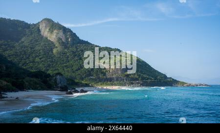 Vue panoramique sur la plage de Prainha, Rio de Janeiro, Brésil Banque D'Images