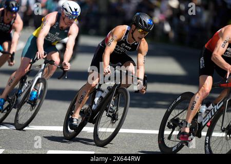 Yokohama, Japon. 11 mai 2024. Jumpei Furuya (JPN), 11 mai 2024 - Triathlon : élite masculine au parc Yamashita lors de la série 2024 du Championnat du monde de triathlon Yokohama à Yokohama, Japon. Crédit : SportsPressJP/AFLO/Alamy Live News Banque D'Images