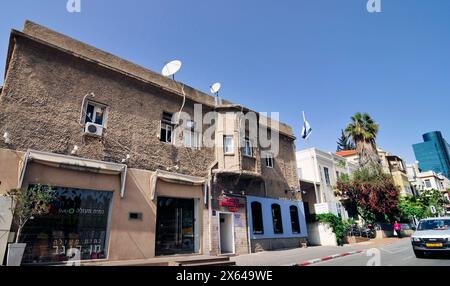 Vieux bâtiments sur Rothschild Blvd à tel-Aviv, Israël. Banque D'Images