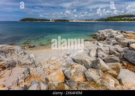 Repos sur la mer Adriatique, week-end de mai en Croatie, visite de Rovinj sur la péninsule d'Istrie Banque D'Images