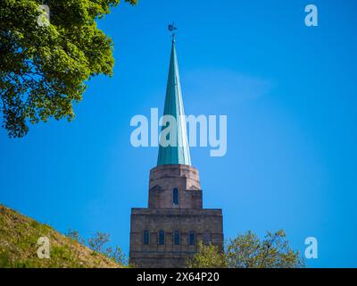 Flèche de la tour de bibliothèque, Nuffield College, Université d'Oxford, Oxfordshire, Angleterre, UK, GB. Banque D'Images