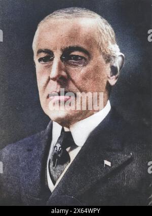 Wilson, Thomas Woodrow, 28.12.1856 - 3,2.1924, politicien américain (démocrates), DROITS-SUPPLÉMENTAIRES-AUTORISATION-INFO-NON-DISPONIBLE Banque D'Images