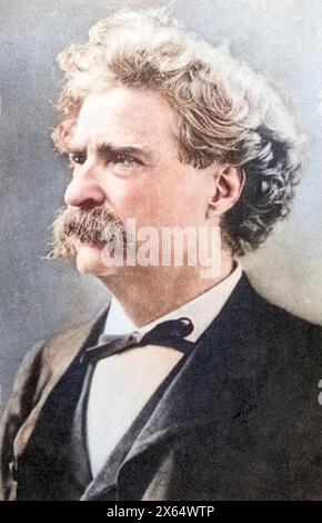 TWAIN, Mark, 30.11.1835 - 21.4,1910, auteur / écrivain américain, humoriste, portrait, ADDITIONAL-RIGHTS-CLEARANCE-INFO-NOT-AVAILABLE Banque D'Images