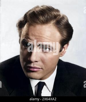 Brando, Marlon, 3.4.1924 - 1,7.2004, acteur américain, portrait, ANNÉES 1950, ANNÉES 50 , AUTORISATION-DROITS-SUPPLÉMENTAIRES-INFO-NON-DISPONIBLE Banque D'Images