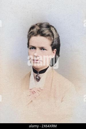 People, Women, Woman, portrait, photographie de F. Hundt, Muenster, Westphalia, carte-de-visite, ADDITIONAL-RIGHTS-CLEARANCE-INFO-NOT-AVAILABLE Banque D'Images