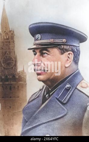 Staline, Joseph Vissarionovich, 18.12.1879 - 5,3.1953, homme d'État soviétique, portrait, VERS 1940, AUTORISATION-DROITS-SUPPLÉMENTAIRE-INFO-NON-DISPONIBLE Banque D'Images