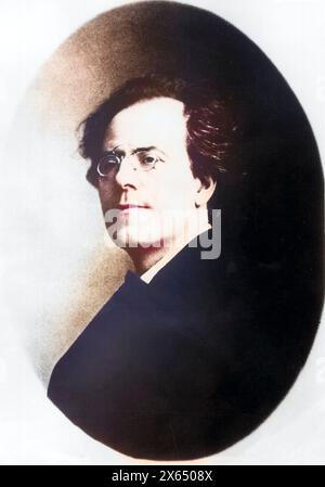 Mahler, Gustav, 7.7.1860 - 18.5,1911, musicien autrichien (compositeur, chef d'orchestre), portrait ovale, AUTORISATION-DROITS-SUPPLÉMENTAIRE-INFO-NON-DISPONIBLE Banque D'Images