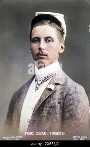 Oskar, 27.7.1888 - 27.1,1958, Prince de Prusse, général allemand, portrait, EN TANT QU'ÉTUDIANT, AUTORISATION-DROITS-SUPPLÉMENTAIRE-INFO-NOT-AVAILABLE Banque D'Images