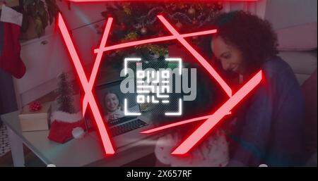 Image du texte de voeux de saisons dans le cadre de lumières de fées sur des planches en bois Banque D'Images