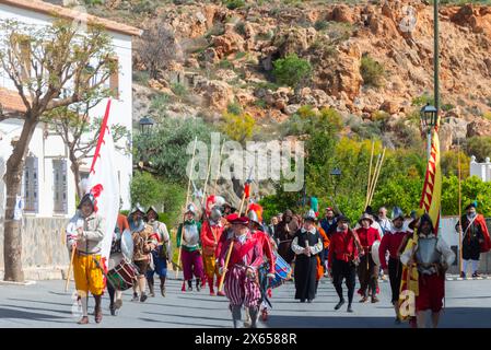 PADULES, ESPAGNE - 11 MAI 2024 reconstitution de faits historiques concernant la recréation de la paix des Alpujarras de 1570 par les habitants du t Banque D'Images