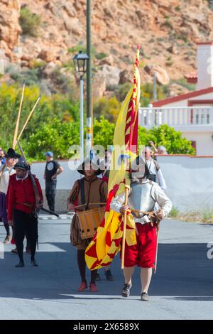 PADULES, ESPAGNE - 11 MAI 2024 reconstitution de faits historiques concernant la recréation de la paix des Alpujarras de 1570 par les habitants du t Banque D'Images