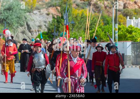 PADULES, ESPAGNE - 11 MAI 2024 reconstitution de faits historiques concernant la recréation de la paix des Alpujarras de 1570 par les habitants du t Banque D'Images