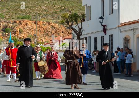 PADULES, ESPAGNE - 11 MAI 2024 reconstitution de faits historiques concernant la recréation de la paix des Alpujarras de 1570 par les habitants du t Banque D'Images